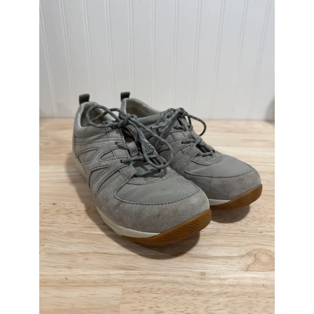 Dansko Hatty Grey Comfort Shoes Sneakers Lace Up Casual Women Size 38